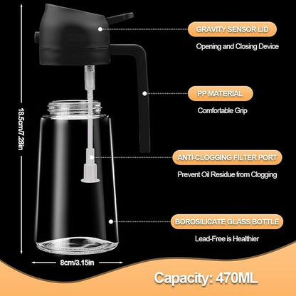 2-in-1 Oil Dispenser Bottle – Spray & Pour | 500ml Premium Glass