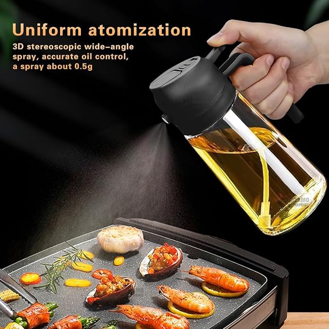 2-in-1 Oil Dispenser Bottle – Spray & Pour | 500ml Premium Glass