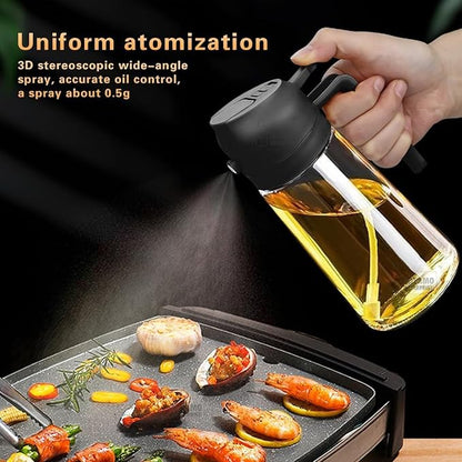 2-in-1 Oil Dispenser Bottle – Spray & Pour | 500ml Premium Glass