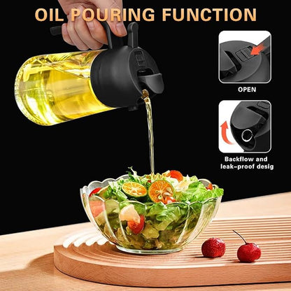 2-in-1 Oil Dispenser Bottle – Spray & Pour | 500ml Premium Glass