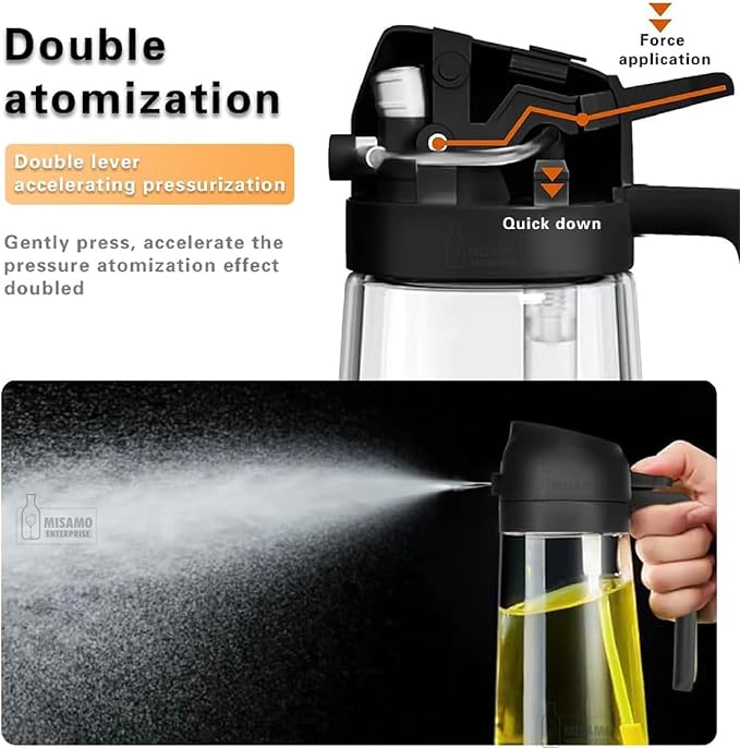 2-in-1 Oil Dispenser Bottle – Spray & Pour | 500ml Premium Glass