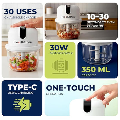 Mini Electric Food Chopper – One Touch Vegetable Cutter