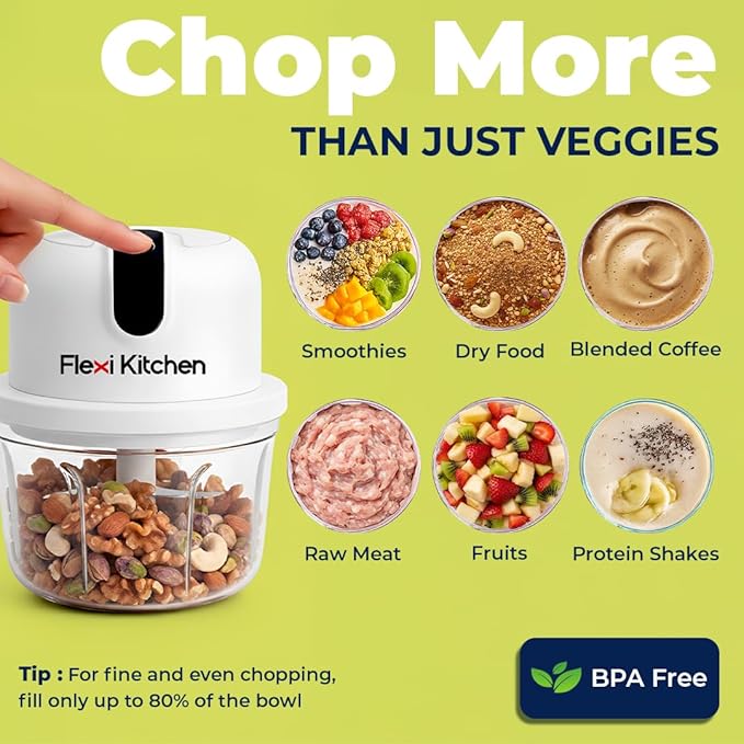 Mini Electric Food Chopper – One Touch Vegetable Cutter